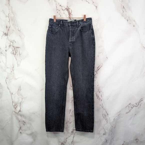 Everlane Jeans Button Fly 90s Cheeky Straight High Rise Washed Black NEW - Picture 3 of 15